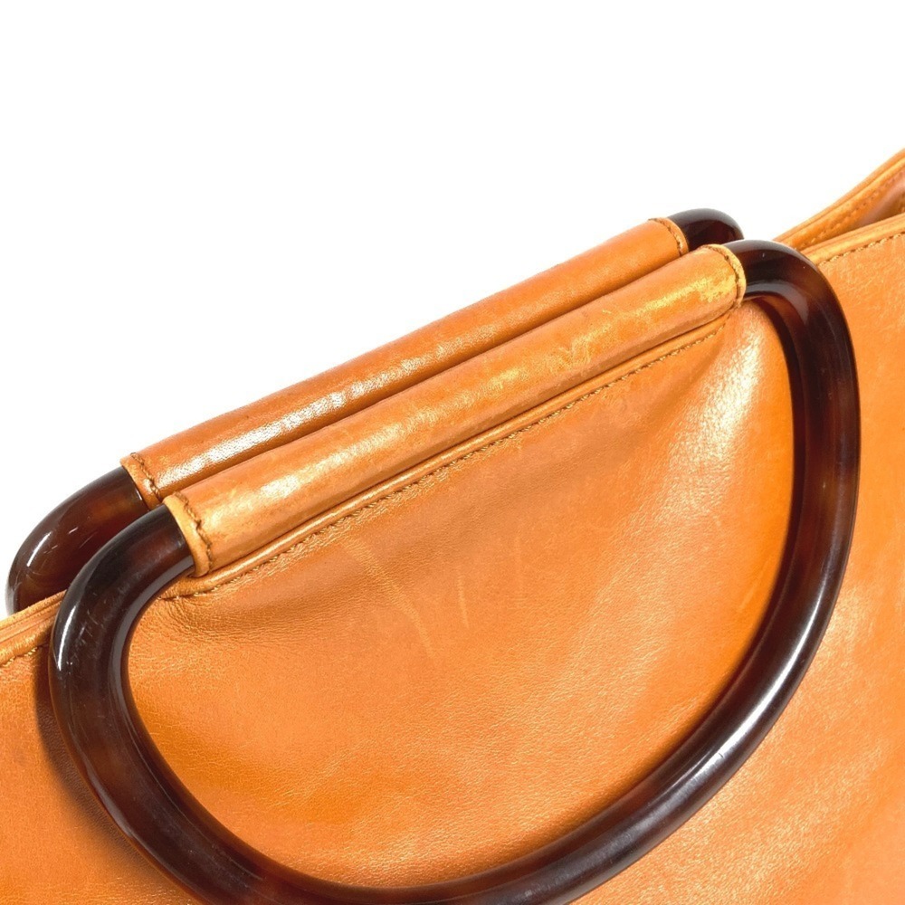 CHANEL Vintage Brown Leather Logo Tote Bag - Picture 9 of 16